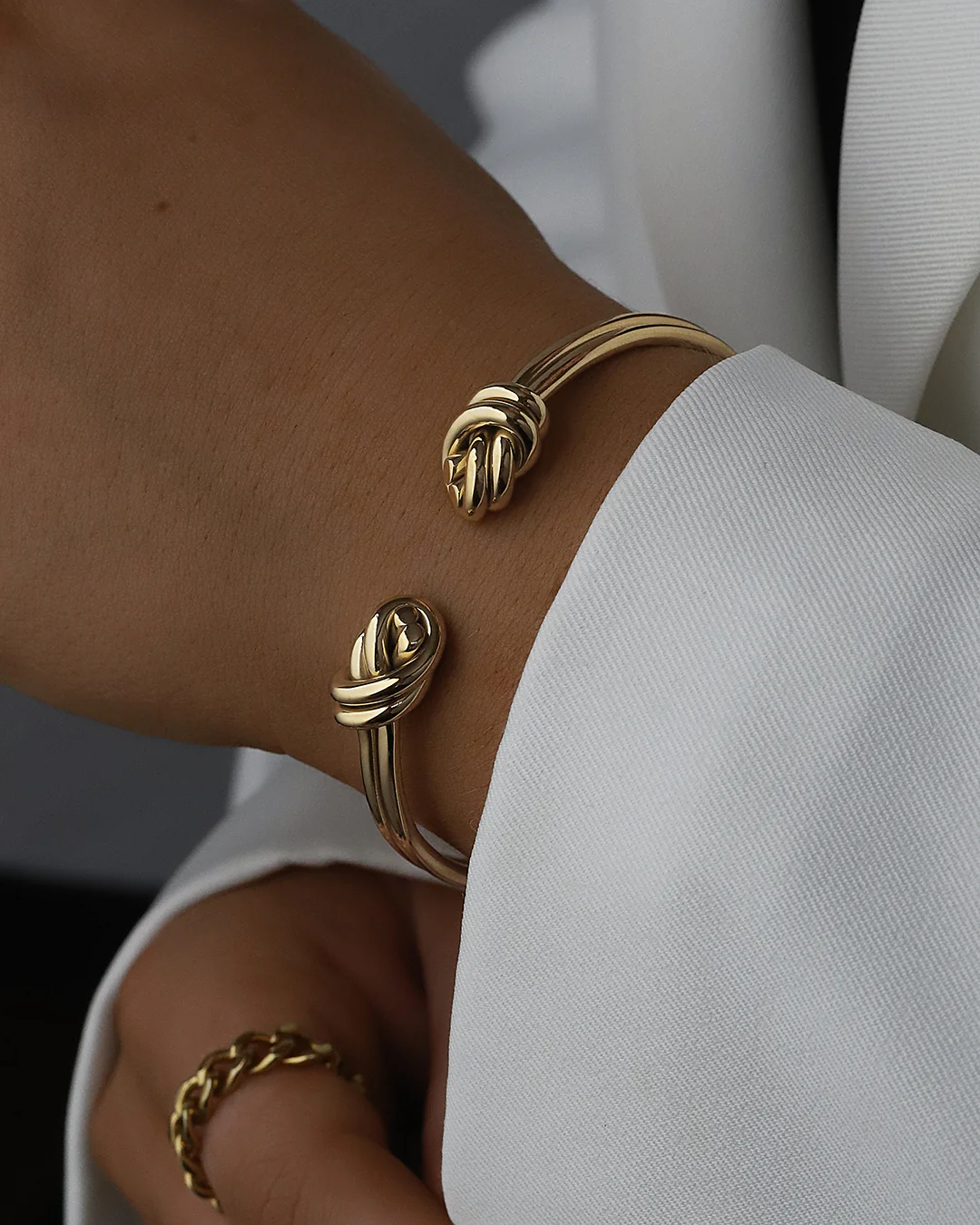 Dual Knot Twin Bangle Polished - Image 10
