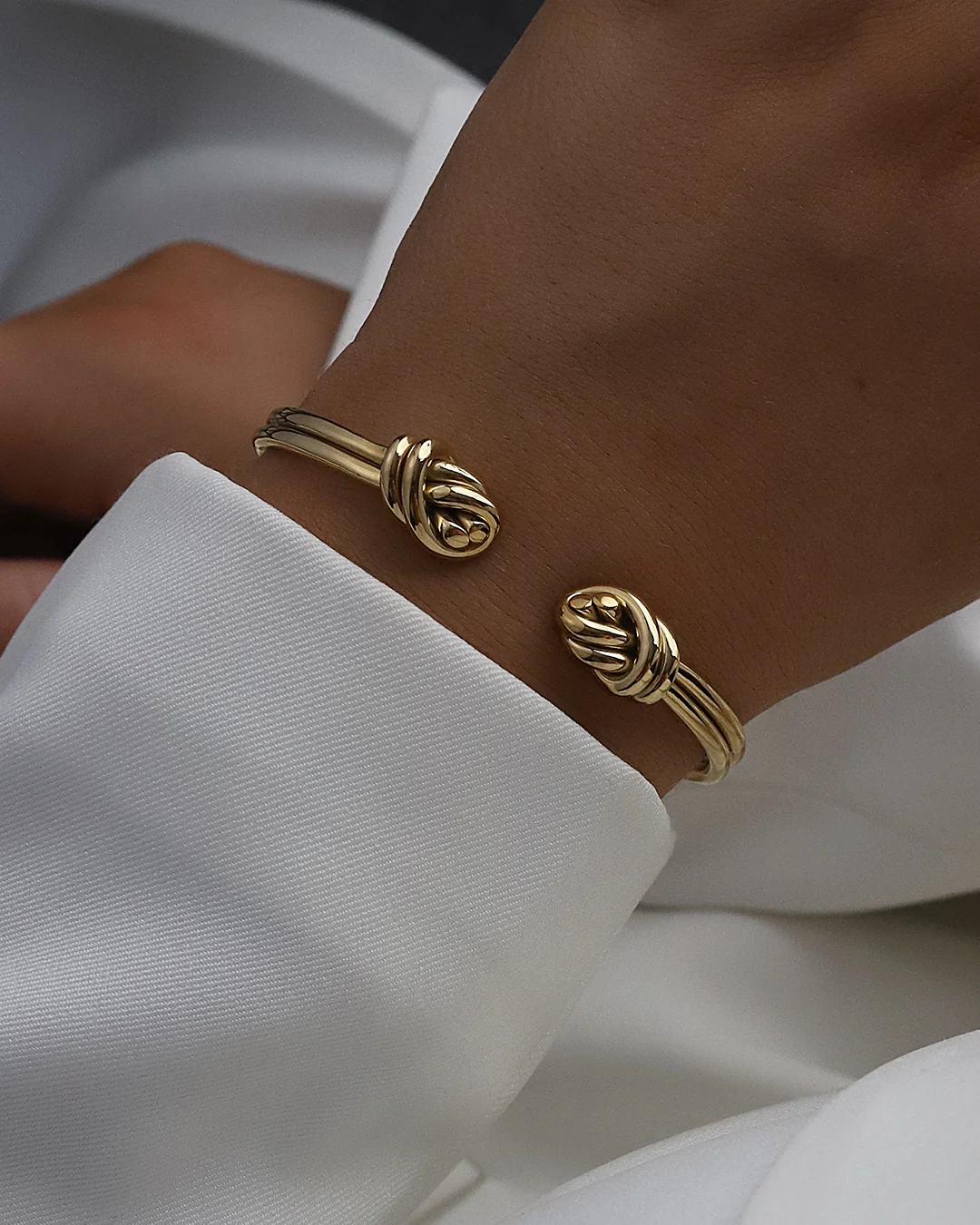 Dual Knot Twin Bangle Polished - Image 5