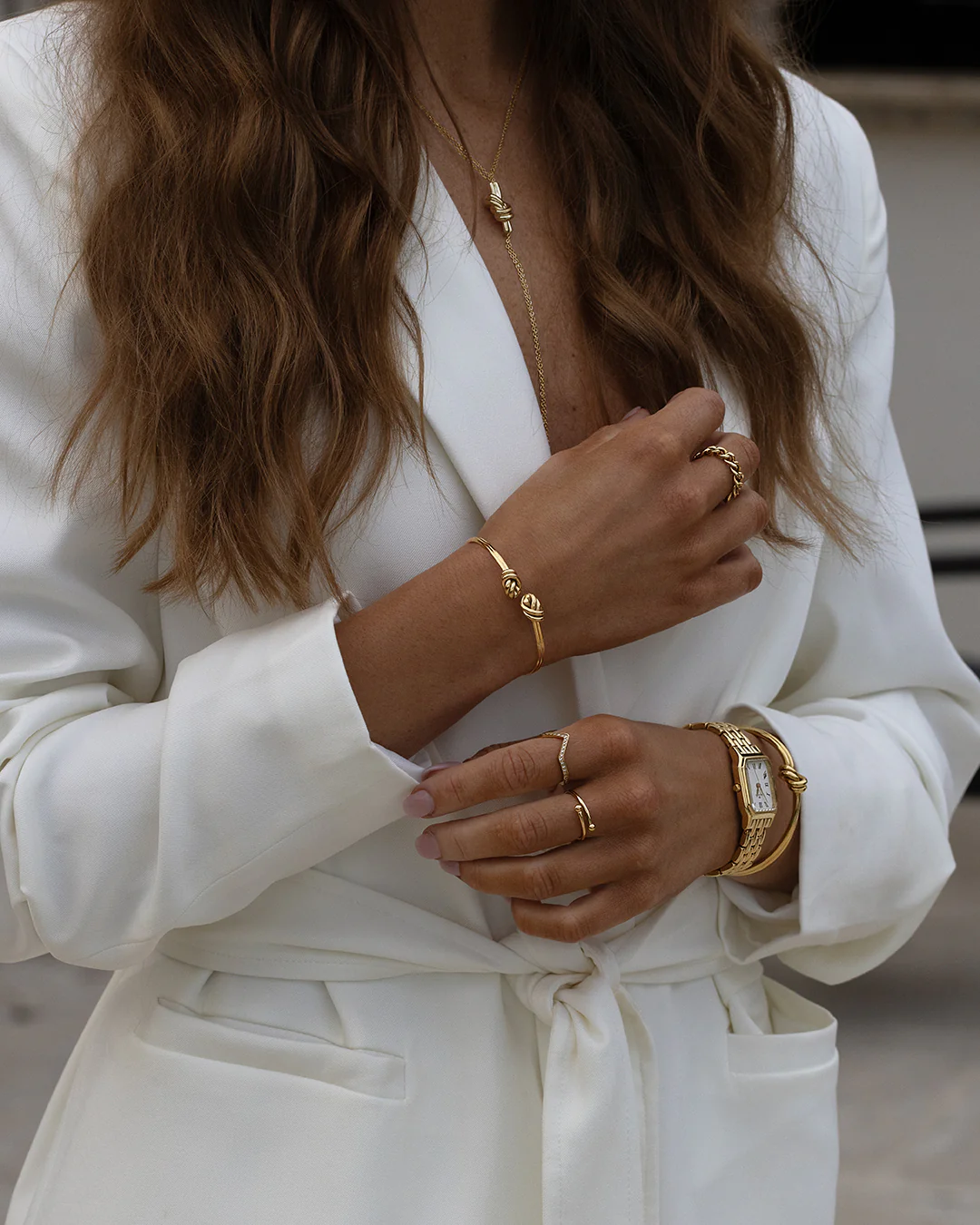 Dual Knot Twin Bangle Polished - Image 7