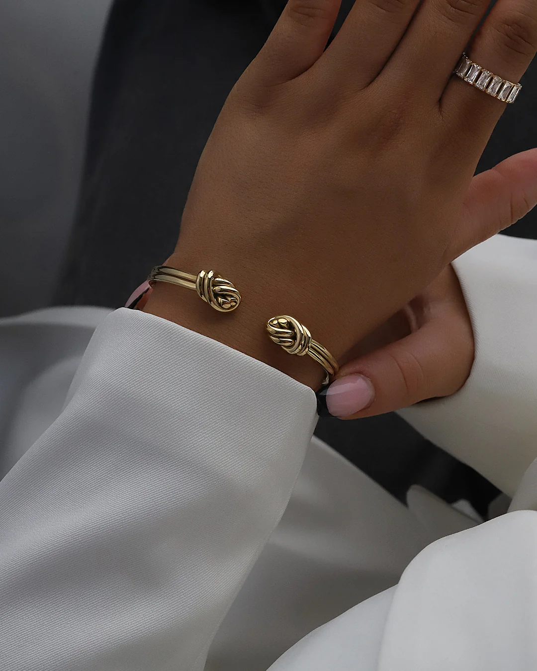 Dual Knot Twin Bangle Polished - Image 8