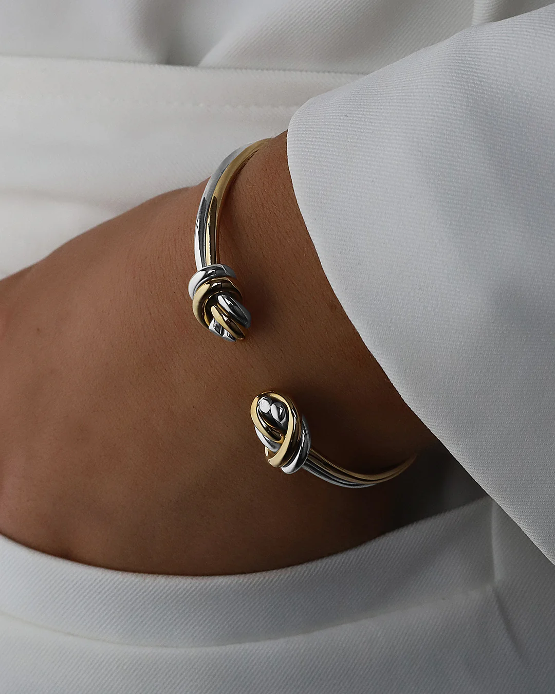 Dual Knot Twin Bangle Polished - Image 6