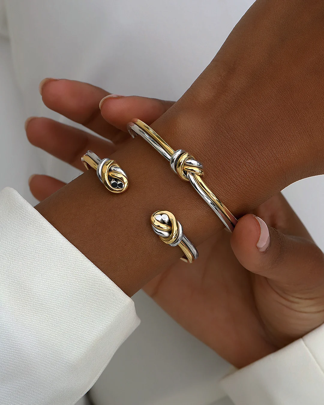 Dual Knot Twin Bangle Polished - Image 7