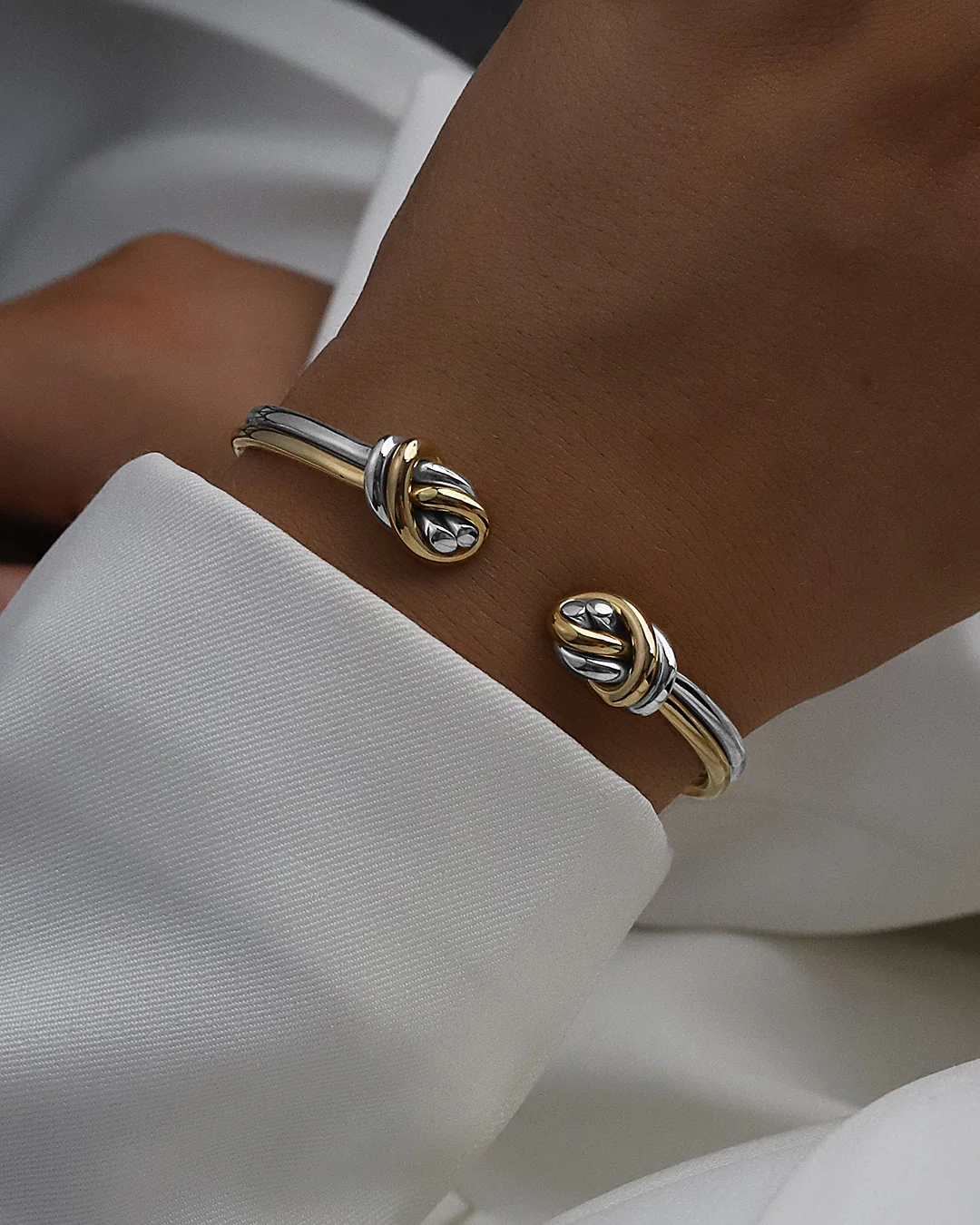 Dual Knot Twin Bangle Polished - Image 8