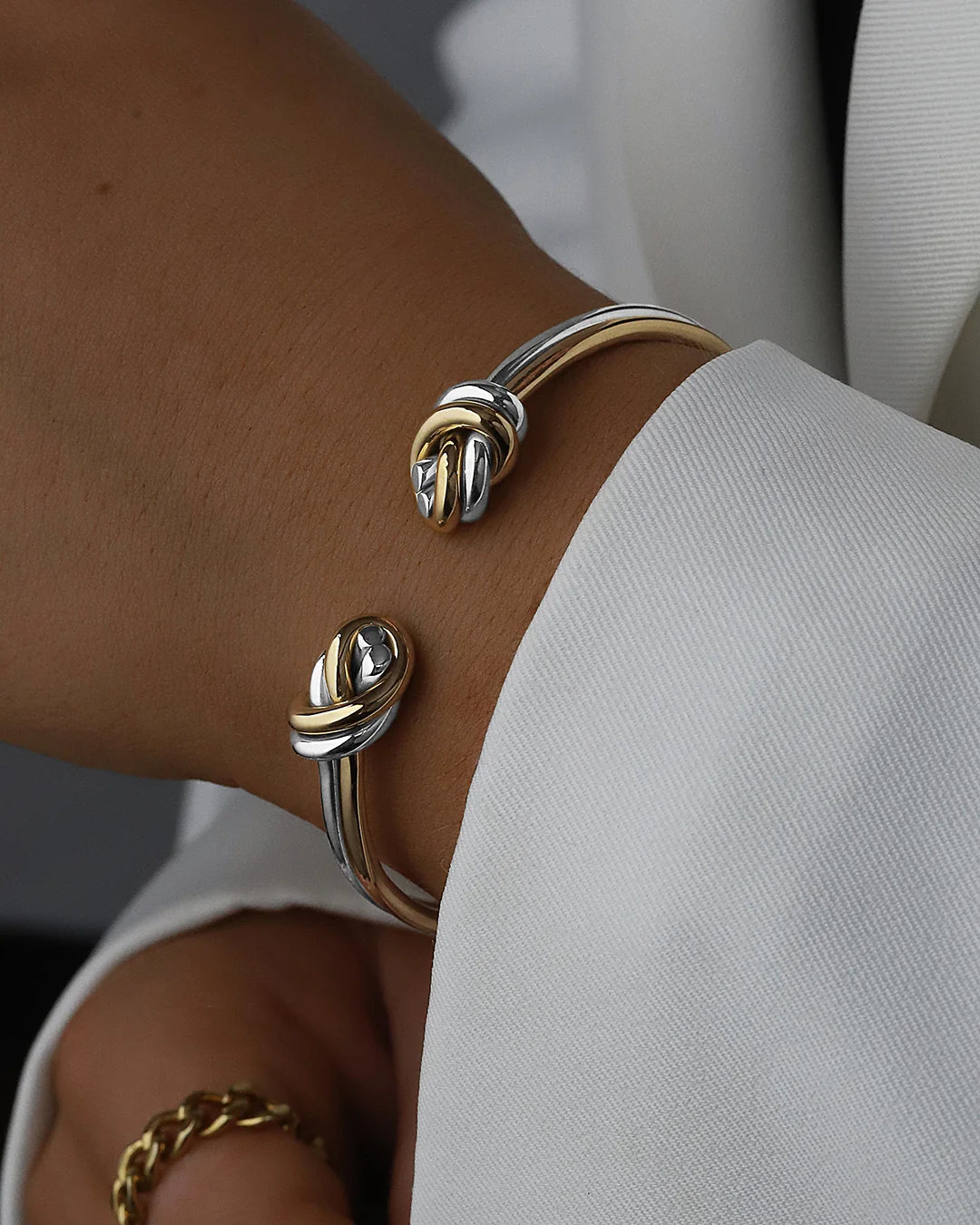 Dual Knot Twin Bangle Polished - Image 9