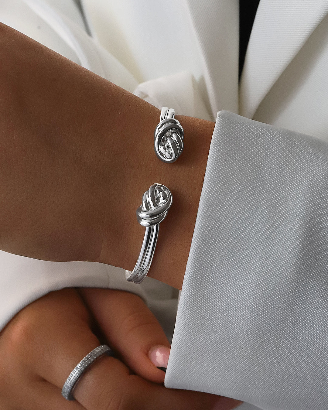Dual Knot Twin Bangle Polished - Image 5
