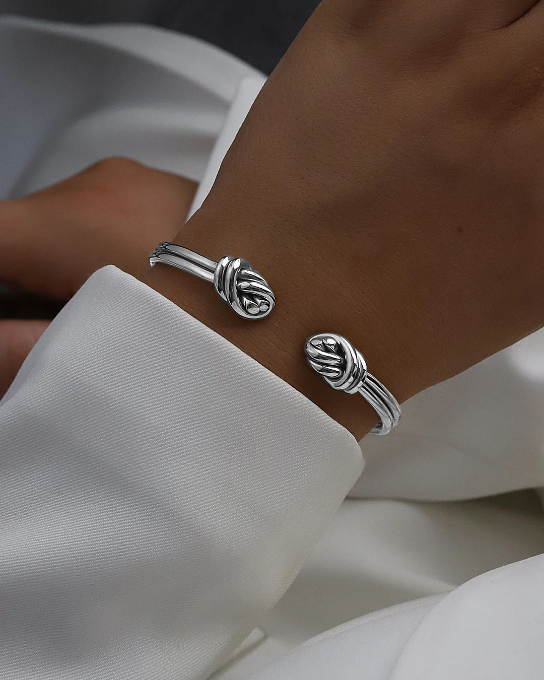 Dual Knot Twin Bangle Polished - Image 9